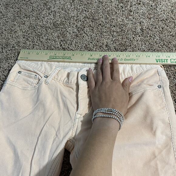 Free People Pants Womens 26 Peach Pink Corduroy Skinny Straight Leg Denim Boho - Picture 4 of 7